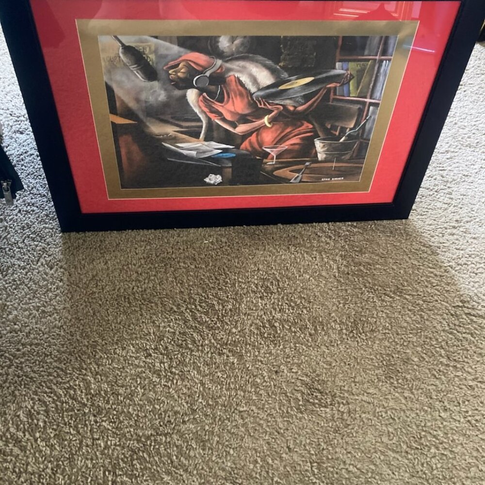 Late night DJ framed wall art the print is 12x18 the frame 16x20